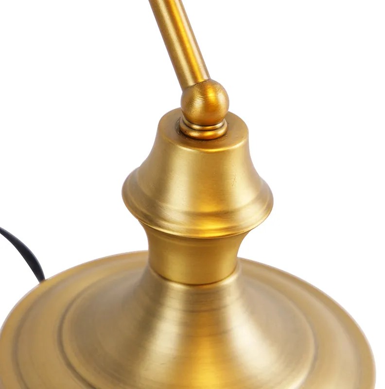 Смарт настолна лампа Banker бронз с кехлибарено стъкло, включва WiFi A60