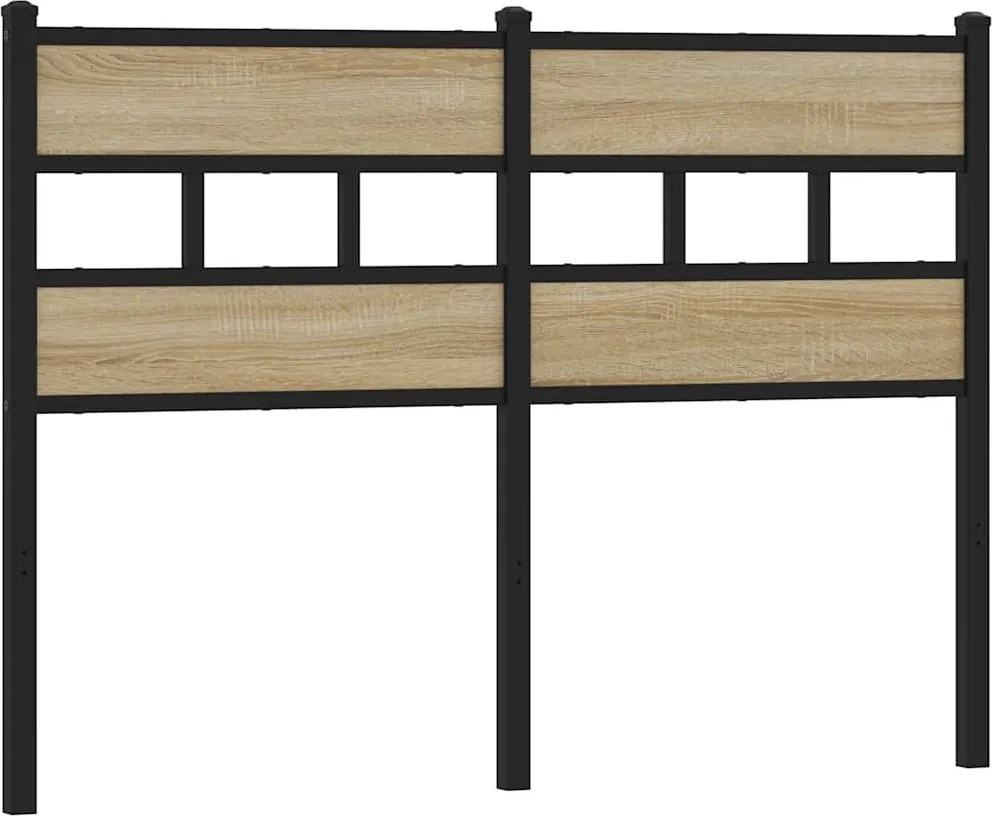 4017133 vidaXL Резервна табла за легло, дъб сонома, 120 см, желязо и инженерно дърво