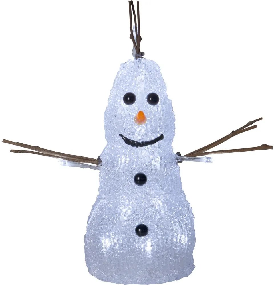 Бяла коледна светлинна украса Crystal Snowman – Star Trading