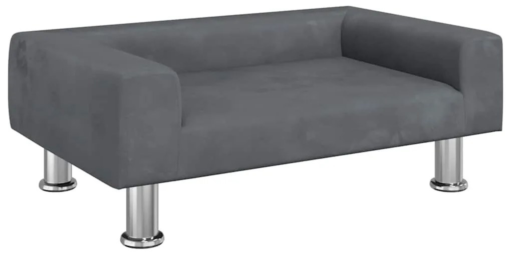 3196331 vidaXL Детски диван, тъмносив, 70x45x26,5 см, кадифе