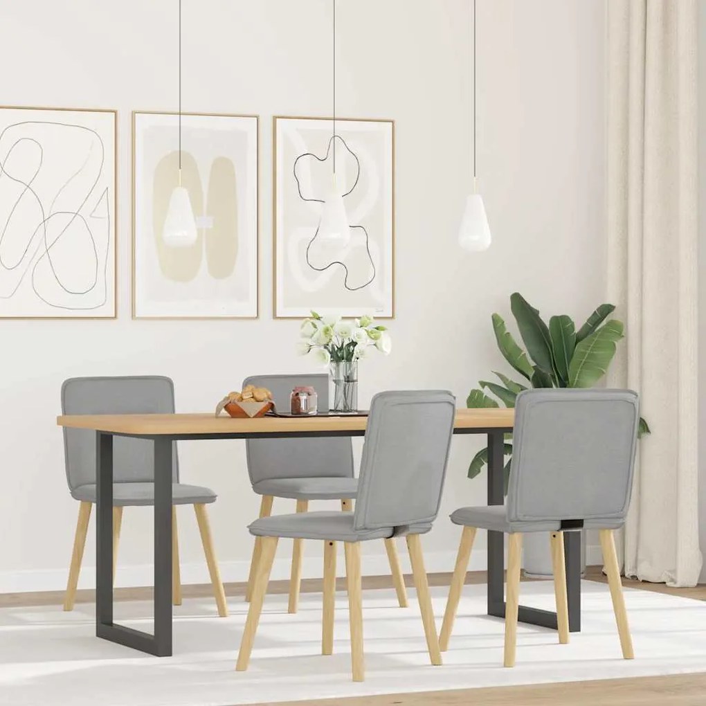 3315329 vidaXL Трапезни столове, 4 бр, облачно сиви, текстил