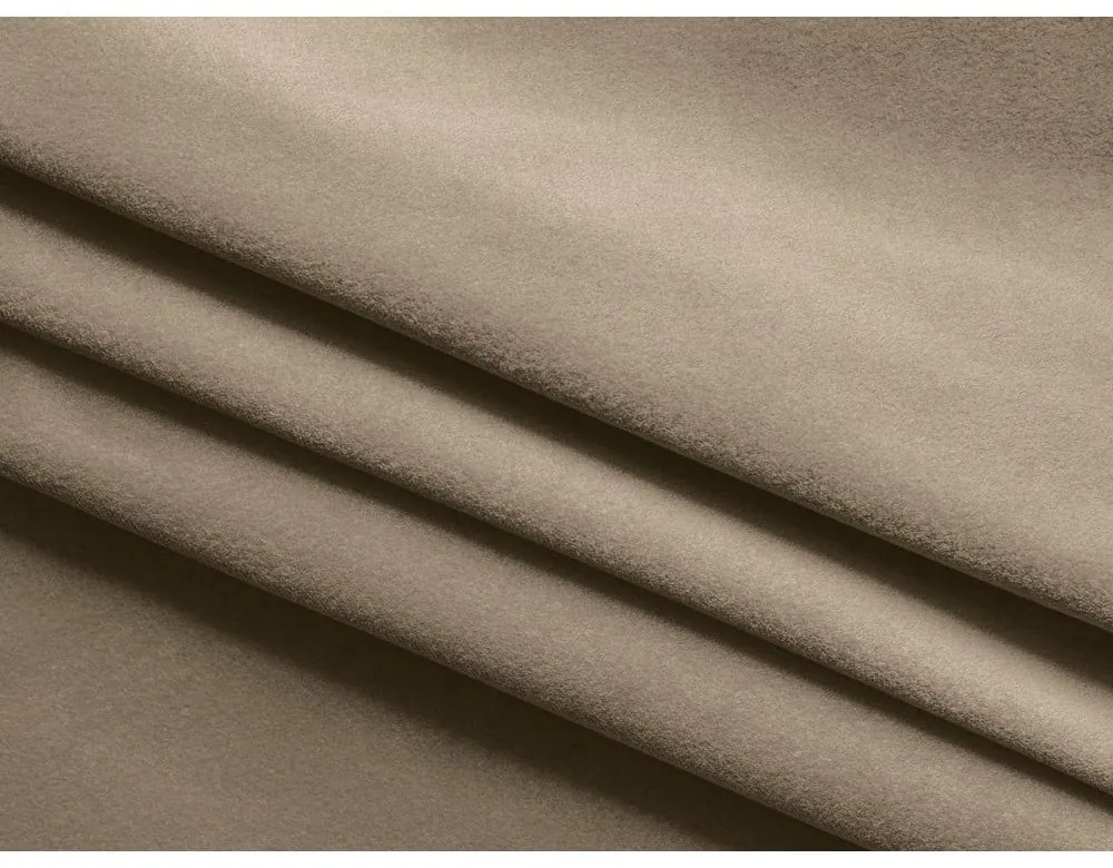 Светлокафяв кадифен разтегателен ъглов диван с място за съхранение (U форма) Kapua – Makamii