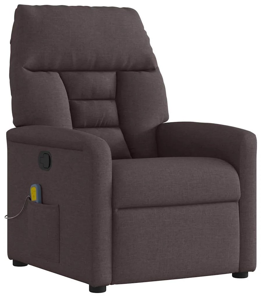 4015557 vidaXL Масажен наклоняем стол, тъмнокафяв, текстил