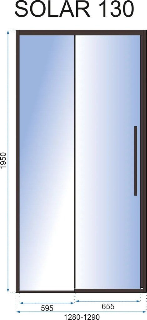 Плъзгащи врати за душ кабина  Rea SOLAR BLACK MAT 130