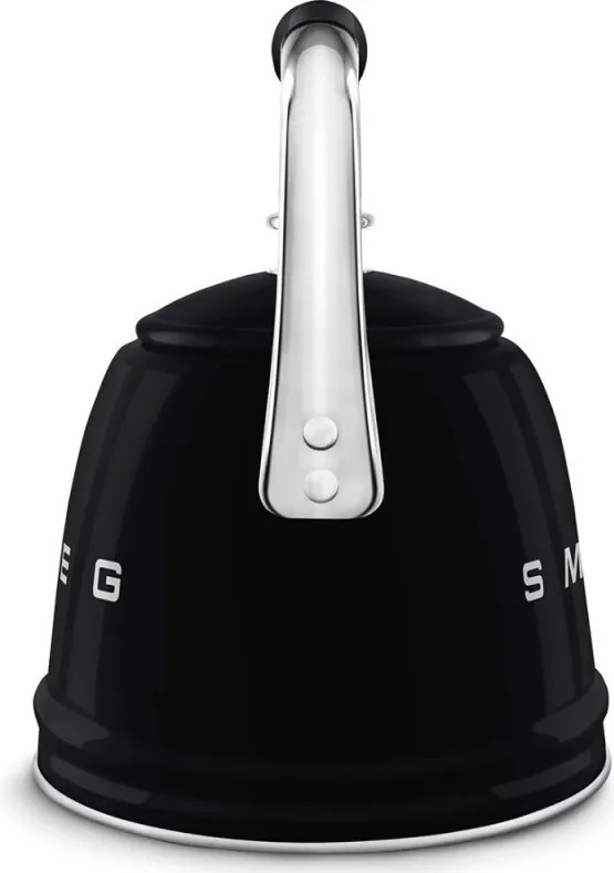 Свирещ чайник Smeg CKLW2001BL, 2.3 л, Индукция, Ненагряваща се дръжка, Стомана, Черен