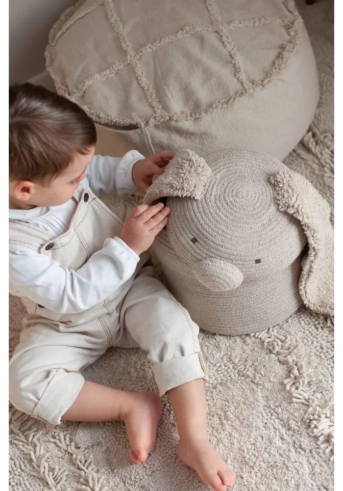 Кремава текстилна детска кошница за играчки ø 25x30 cm Rita the Rabbit – Lorena Canals