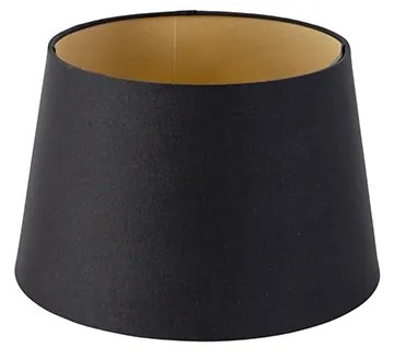 Черен памучен абажур със златен интериор 25/20/16