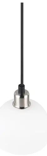 Бяло-сребристо висящо осветително тяло със стъклен абажур ø 12 cm Molly – Reality