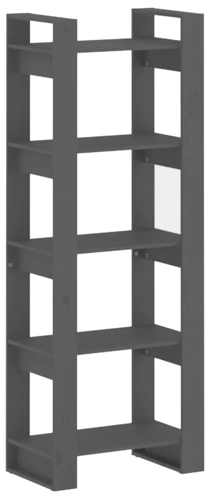 813891 vidaXL Библиотека/разделител за стая, сива, 60x35x160 см, бор масив
