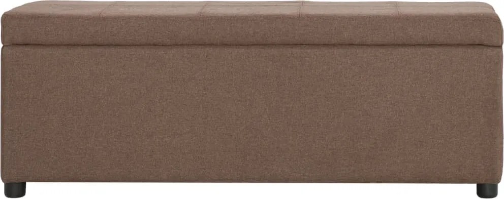 281320 vidaXL Пейка с отделение за съхранение, 116 см, кафява, полиестер