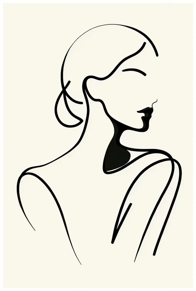 Картина на платно – Жена в минималистични линии