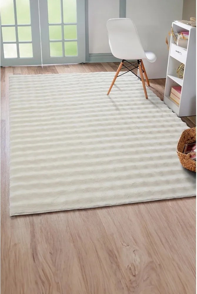 Килим подходящ за пране в цвят слонова кост 100x250 cm Bubble Emarald – Mila Home