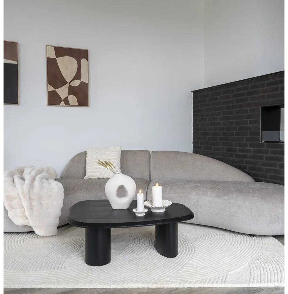 Черна масичка за кафе с ясенов плот 78x96 cm Tirano – House Nordic