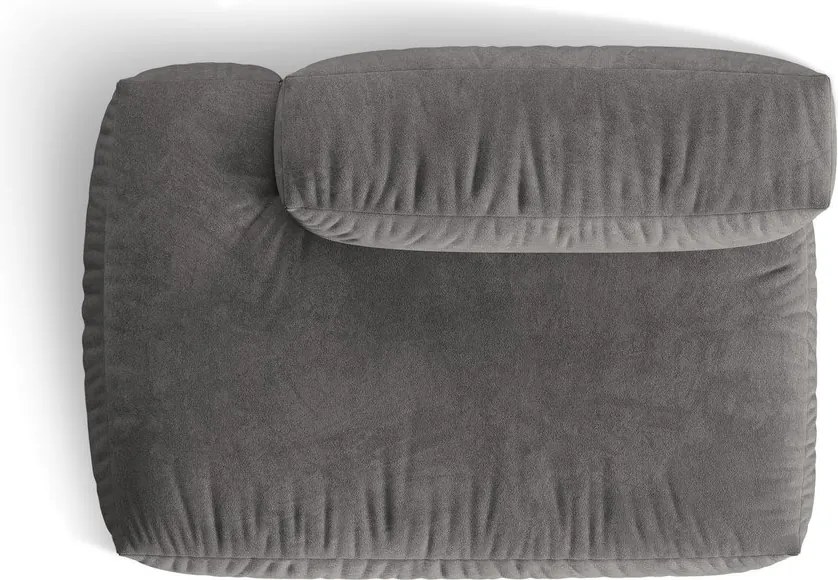 Сив кадифен модул за диван (ляв ъгъл) Martina – Micadoni