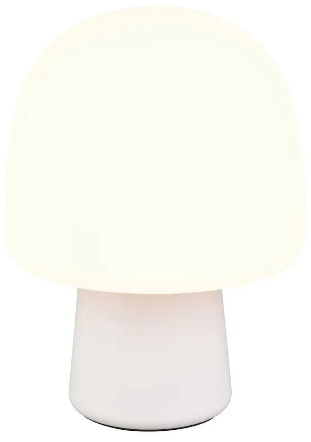 Бяла настолна лампа със стъклен абажур (височина 27 cm) Steen – Trio