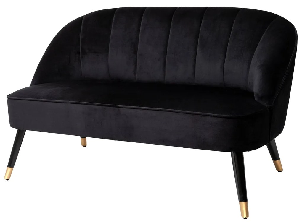 Двуместно канапе atmosphera Naova, Велур, 126x71x72 cm - Черен