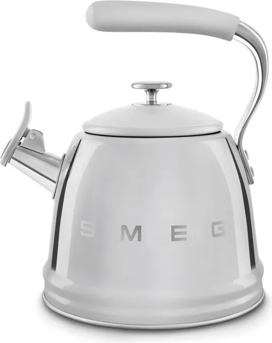 Свирещ чайник Smeg WKF01SS, 2.3 л,Индукция, Ненагряваща се дръжка, Стомана, Сребрист