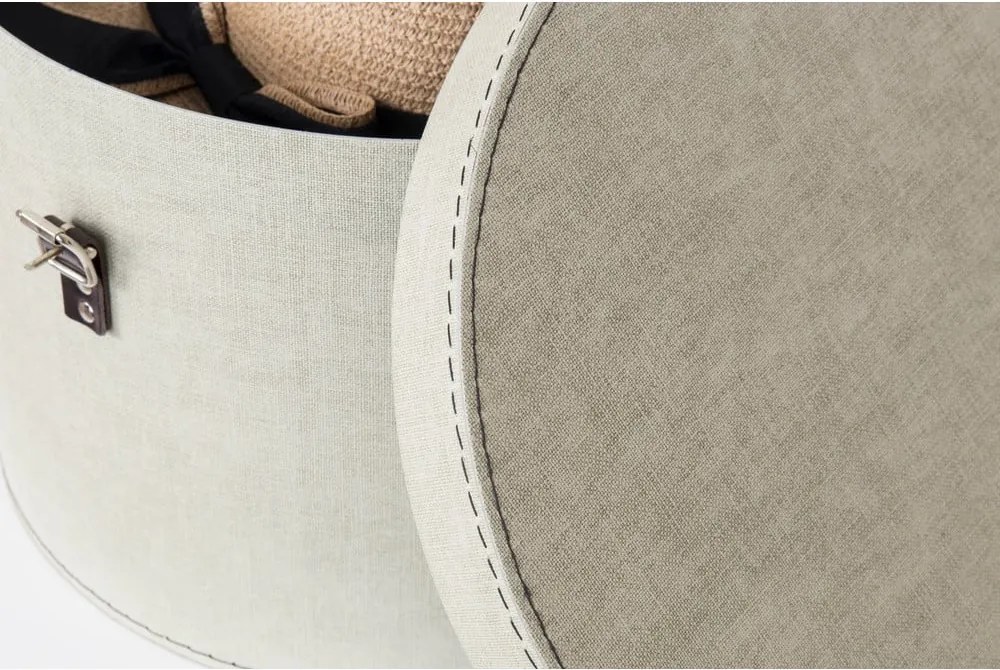 Бежови картонени кутии за съхранение в комплект 2 бр. с капаци ø 37,5x25 cm Rut Canvas Paper Laminate – Bigso