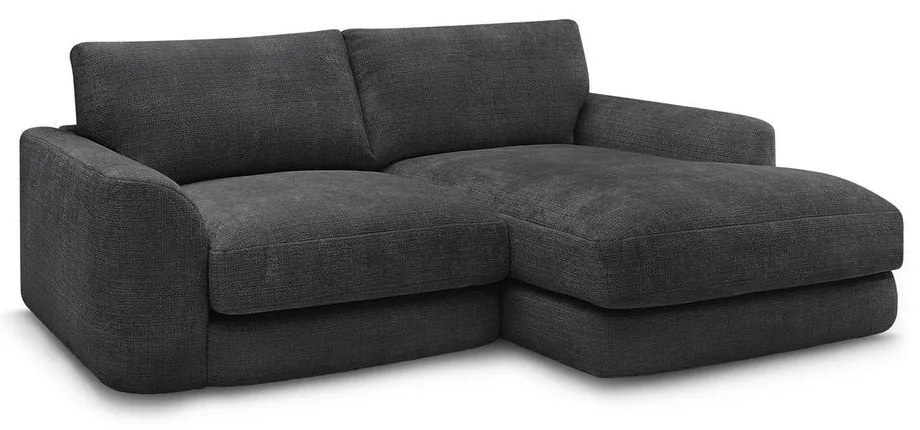 Черен шенилов ъглов диван (десен ъгъл) Leonore – Bobochic Paris