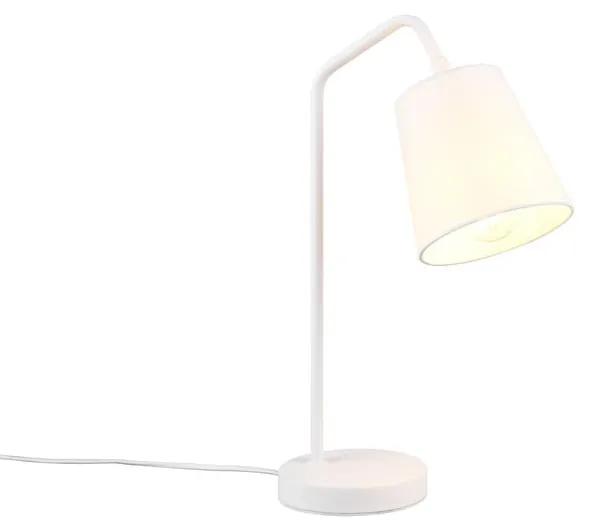 Бяла настолна лампа с текстилен абажур (височина 45 cm) Buddy - Trio