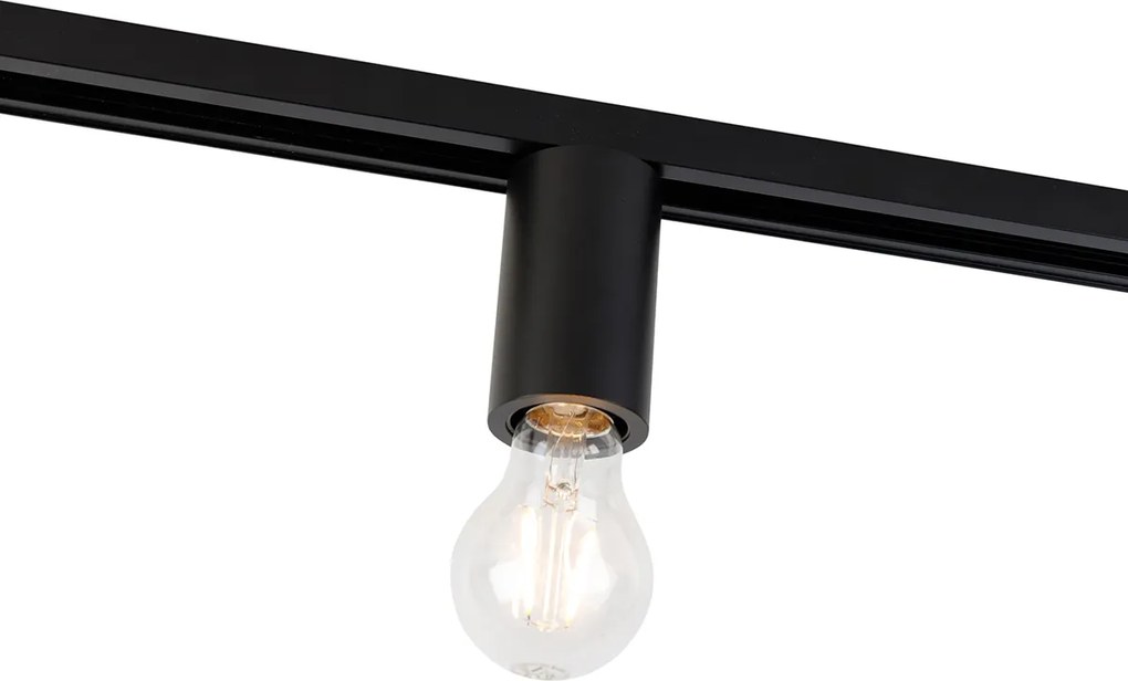 E27 Фитинг с релсова окачване за 1-фазна релса черен - Jeana