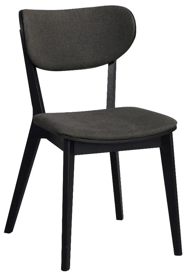 Трапезен стол от черен дъб с тъмносива седалка Cato - Rowico