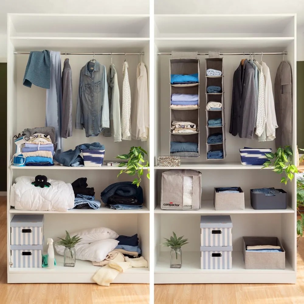 Сива компресионна кутия за съхранение , 125 л Oxford - Compactor