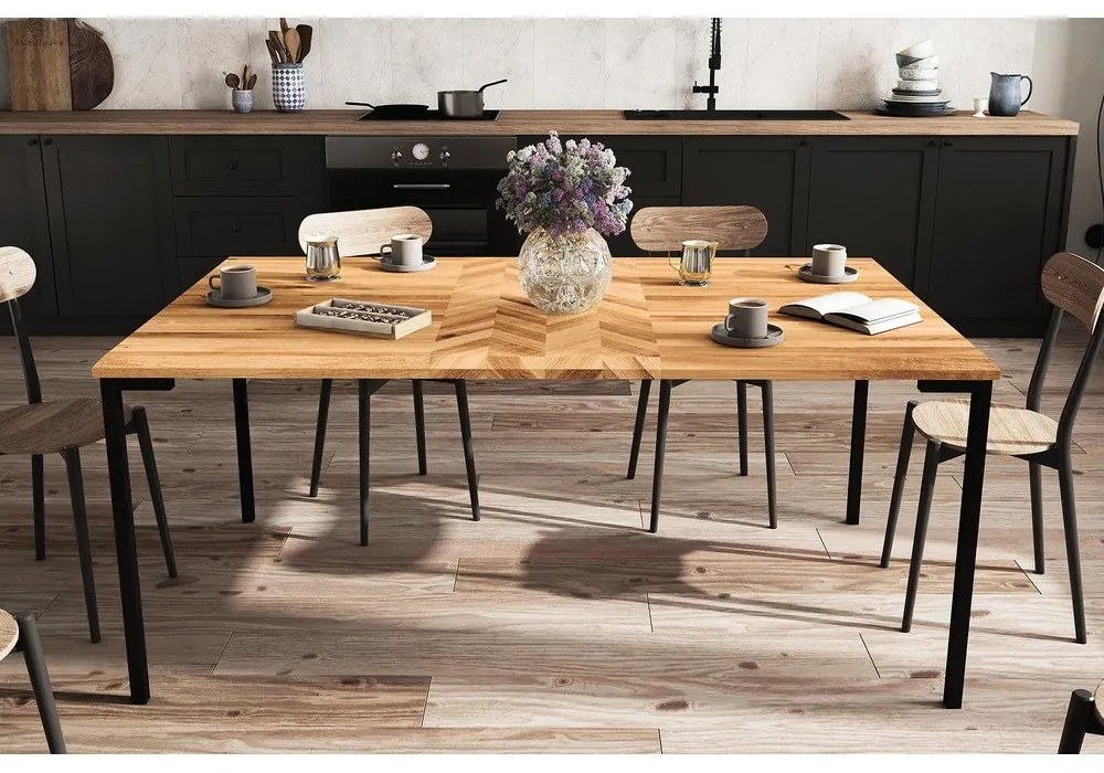 Дъбова маса за хранене 90x160 cm Abies - The Beds