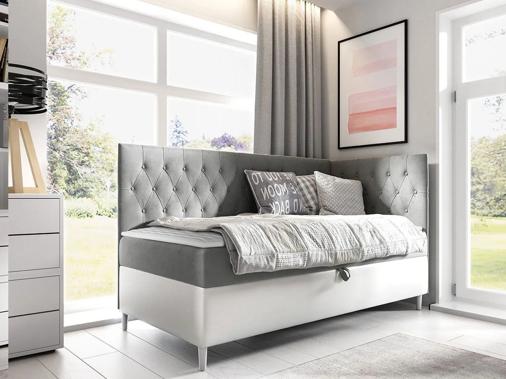 Диван - легло Junior Filip III-Gkri-Дължина: 100 cm-Deksia