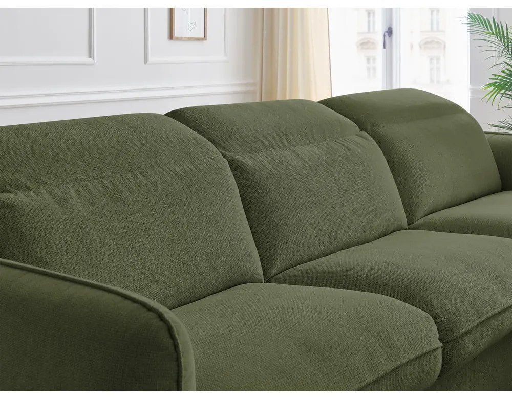 Зелен разтегателен ъглов диван (променлив) Achille – Bobochic Paris