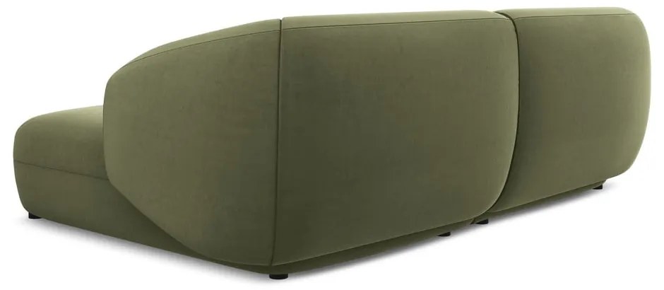 Зелен кадифен ъглов диван (десен ъгъл) Moana – Makamii