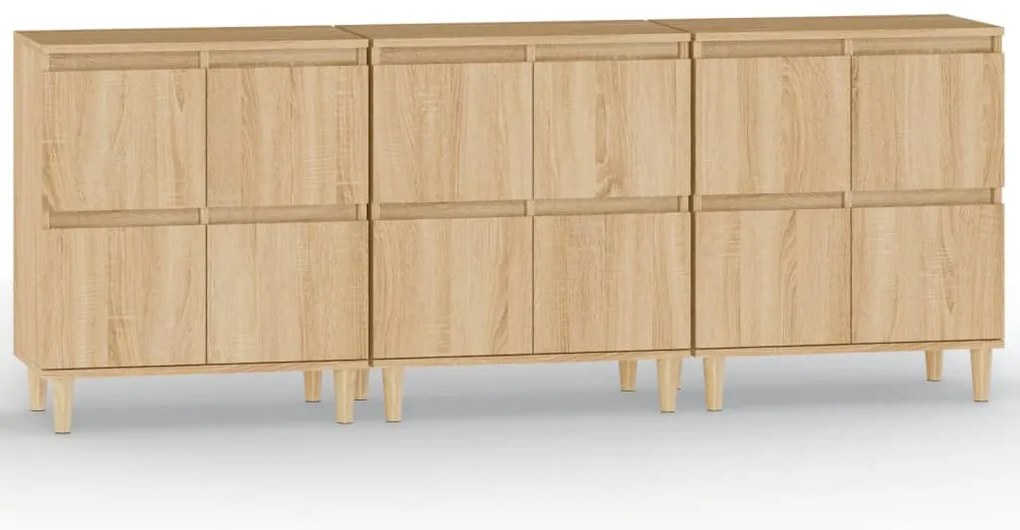 3185770 vidaXL Сайдборд, 3бр, дъб сонома, 60x35x70 см, инженерно дърво