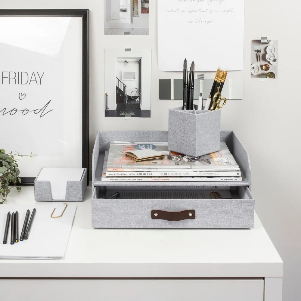 Картонен органайзер за докумнети с чекмедже Walter – Bigso Box of Sweden