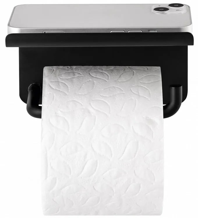 Черен стенен държач за тоалетна хартия от неръждаема стомана Modo – Blomus