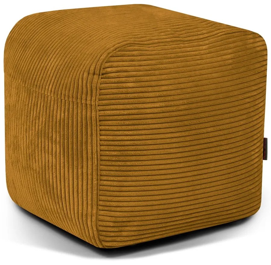 Пуф от рипсено кадифе в цвят горчица Plus 50 Lounge – SLOWDOWN