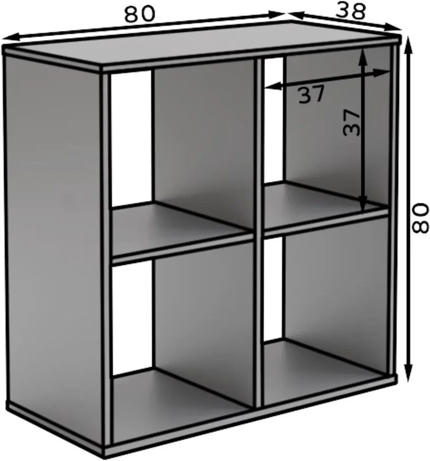 Стелаж Leoce I-Черен