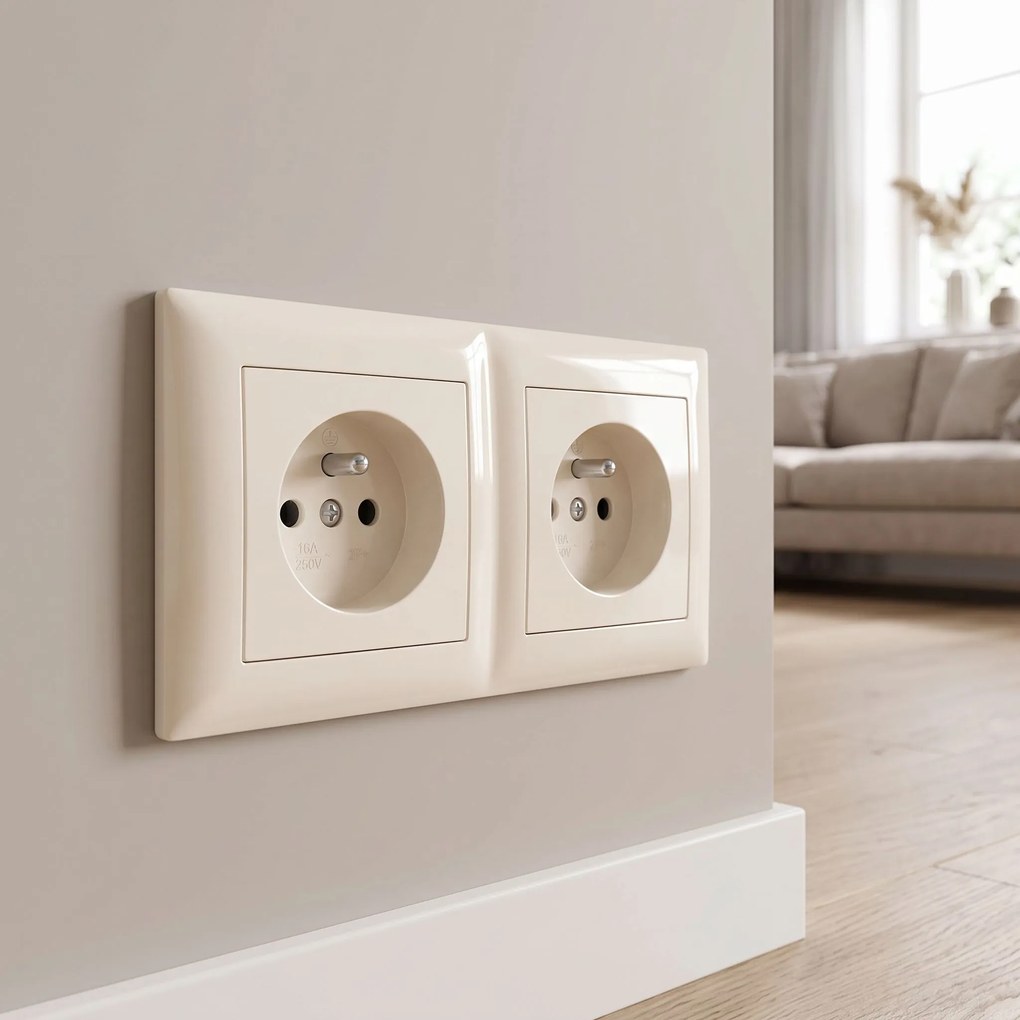 Двойна рамка за контакти OSTE JNH014-2F Beige