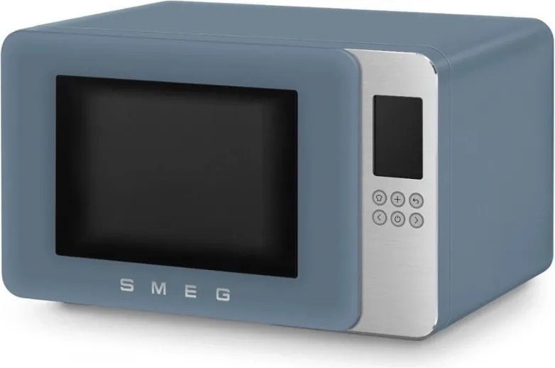 Микровълнова фурна с грил 4в1 SMEG Collezione MOC01SBMEU, 1900W, 29 л, 18 програми, Плавно затваряне, Звуков сигнал, LCD, Син