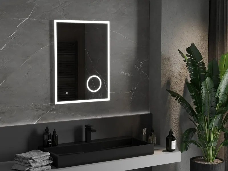 Mexen Kala осветено огледало за баня с козметично огледало 60 x 80 cm, LED 6000K,