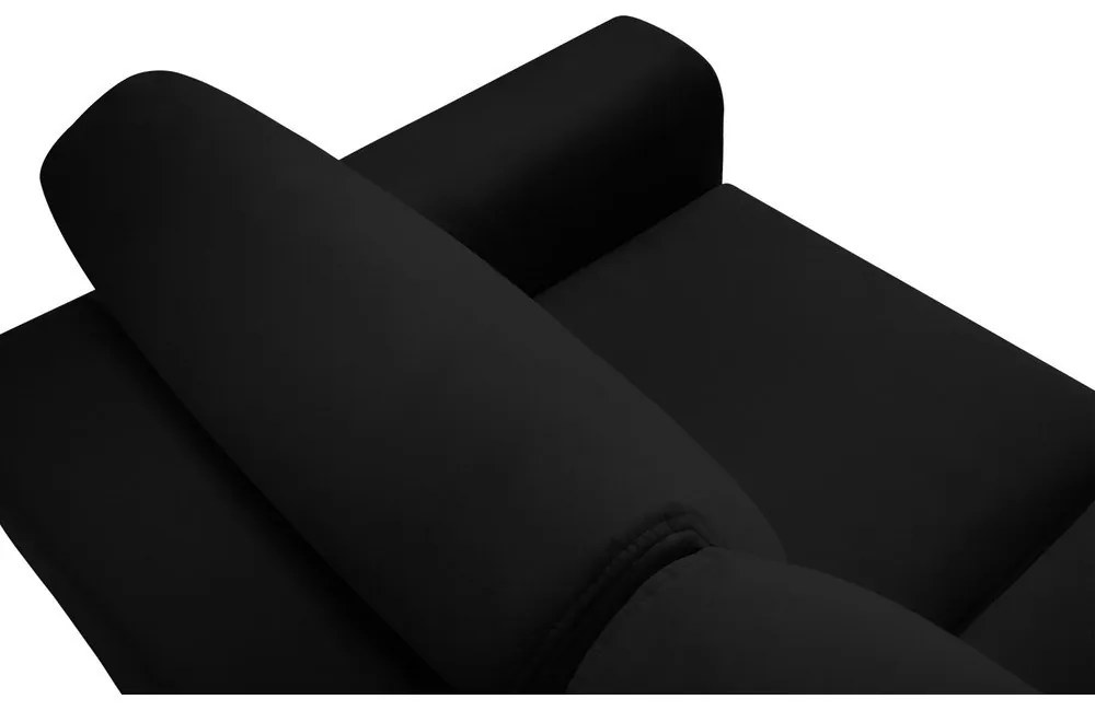 Черен кадифен разтегателен диван с място за съхранение 235 cm Kyoto – Cosmopolitan Design