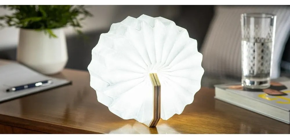 Кафява LED затъмняваща се настолна лампа (височина 3,5 cm) Accordion – Gingko