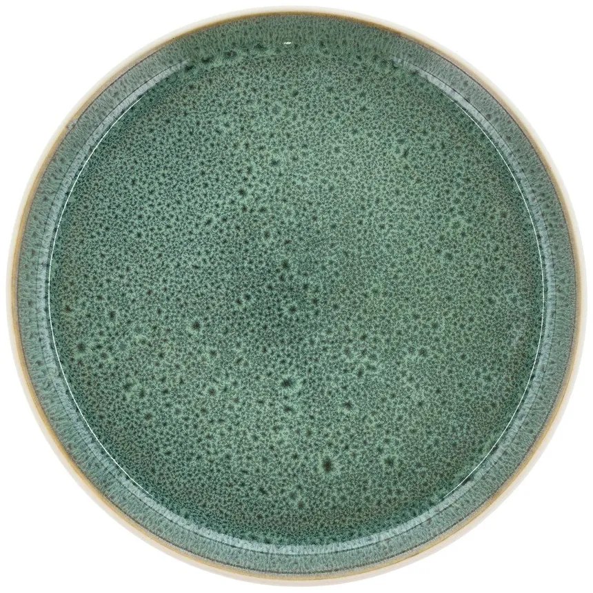 Бяла/зелена десертна глинена чиния ø 21 cm Gastro White/Green – Bitz