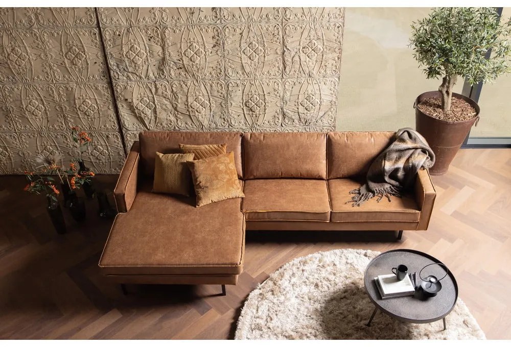 Кафяв ъглов диван от изкуствена кожа (ляв ъгъл) Rodeo – WOOOD