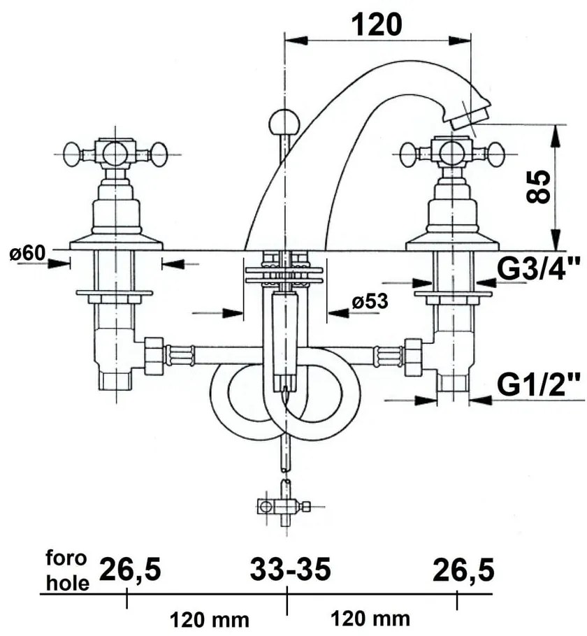 Батерия за мивка в лъскаво-сребрист и златист цвят Antea – Sapho