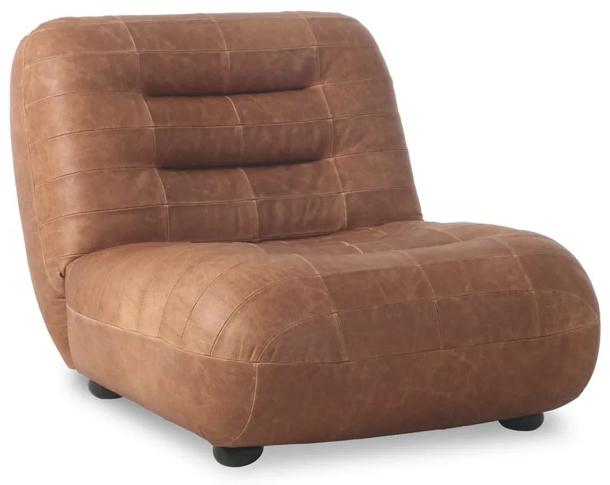 Кожено кресло в цвят кафяв коняк Wyatt – Dutchbone