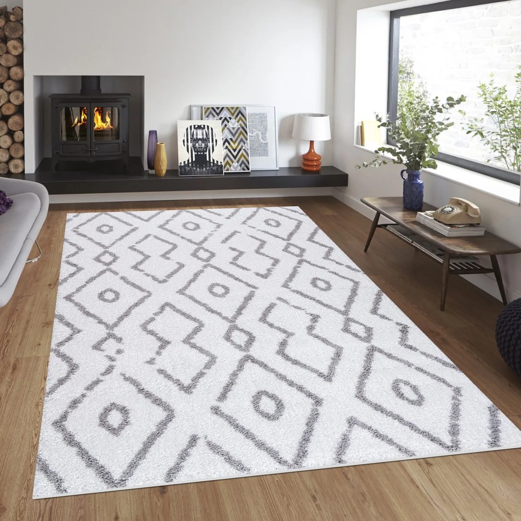 Килим за антре (80 x 300) Puffy 7754 Бял
Сив