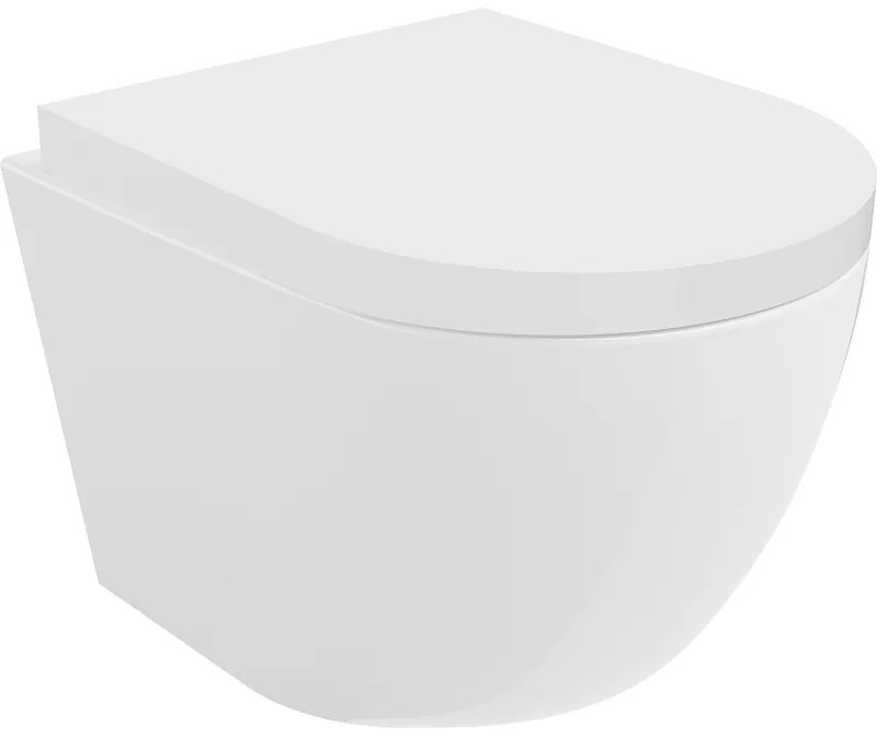 Mexen Lena Rimless WC чиния с бавно падащо твърдо капаче, дуропласт, бял гланц - 30220200