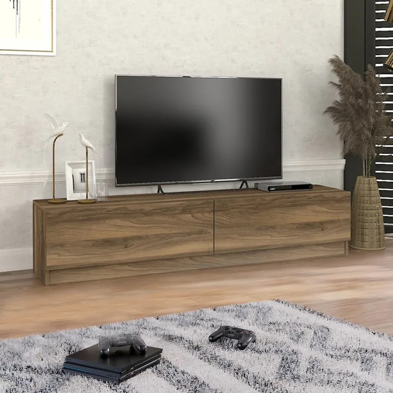 Стойка за телевизор Ahenk от меламин в цвят орех 160x31,3x32,9см.