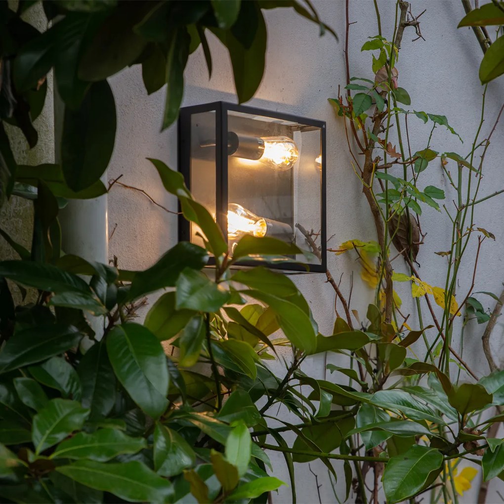 Индустриална външна таванна лампа черна 2-светлина - Ротердам