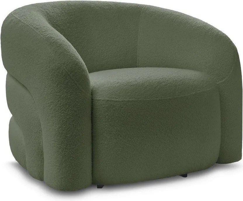 Зелено въртящо се кресло от прежда с примки от букле Elina – Bobochic Paris